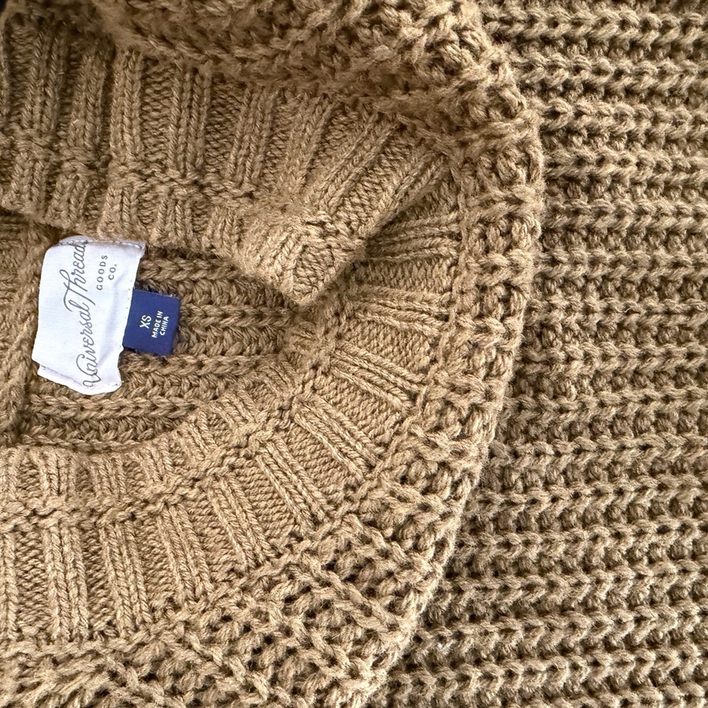 Universal Thread Mustard Ruffled Sleeve Sweater - Picture 2 of 2